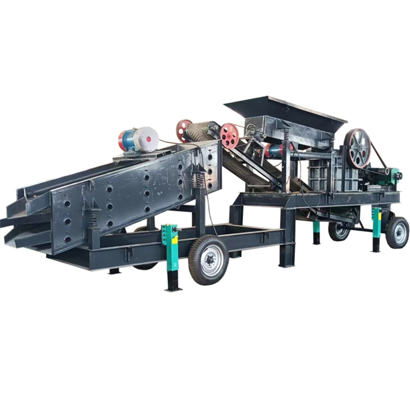 Hot Sale Jaw Crusher Machine with Vibrating Screen Mobile Plant for Stone Crushing